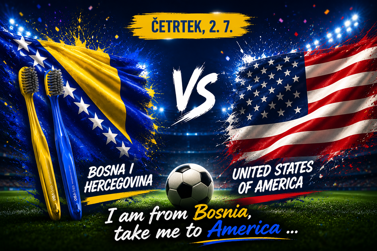 2x Premium zobna ščetka VBO - Prestige Line 🇧🇦 BiH Edition (Blue & Yellow)